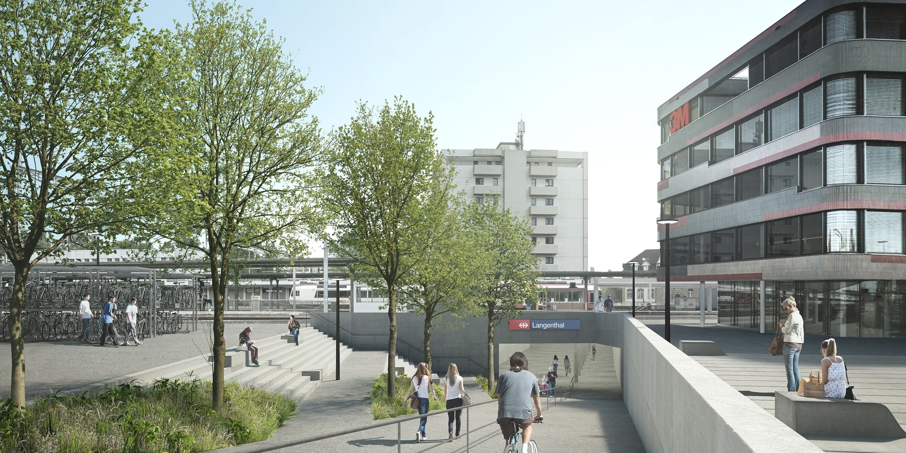 Langenthal Mitte – Visualisierung Infrastrukturprojekt Bahnhofpassage
